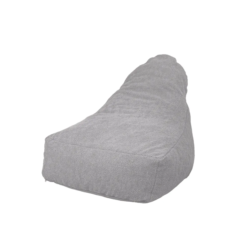 Poltrona Pouf XXL 120x90 Grigio Chiaro - Tessuto Sherpa e Schiuma (Cocon Douceur)
