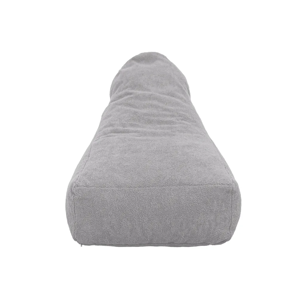 Poltrona Pouf XXL 120x90 Grigio Chiaro - Tessuto Sherpa e Schiuma (Cocon Douceur)