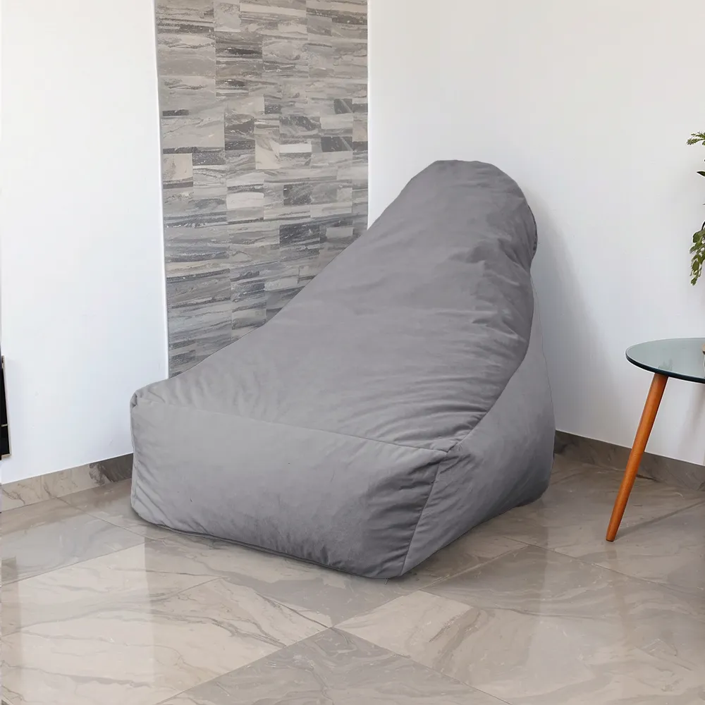 Poltrona Pouf XXL 120x90 Grigio Chiaro - Velluto Setoso & Schiuma (Lusso e Comfort)