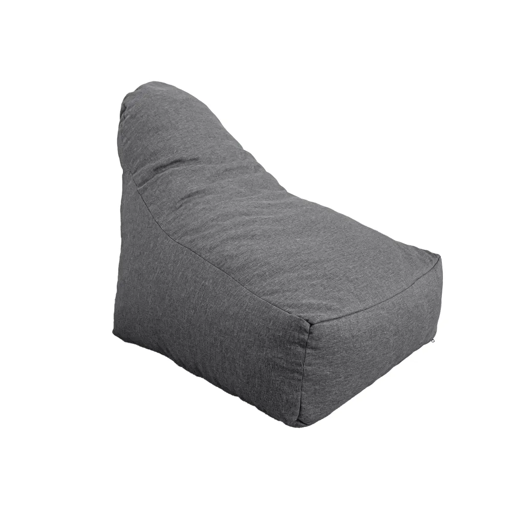 Poltrona Pouf XXL 120x90 Grigio Chiné - Tissu Effetto Lino e Schiuma (Comfort Salotto)