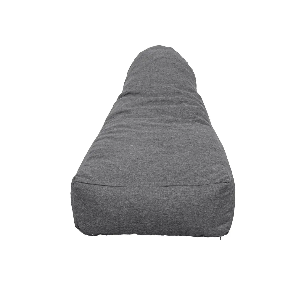 Poltrona Pouf XXL 120x90 Grigio Chiné - Tissu Effetto Lino e Schiuma (Comfort Salotto)