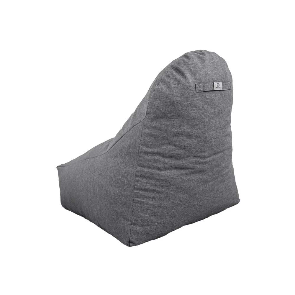 Poltrona Pouf XXL 120x90 Grigio Chiné - Tissu Effetto Lino e Schiuma (Comfort Salotto)