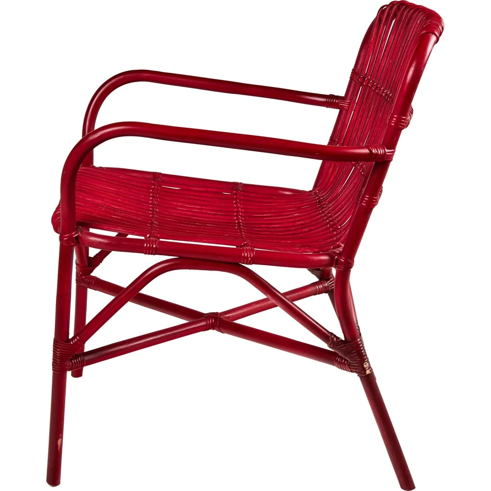 Poltrona rattan naturale rossa