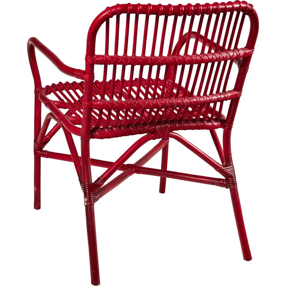 Poltrona rattan naturale rossa