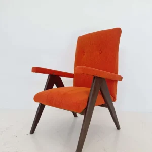Poltrona reclinabile vintage, risalente alla produzione europea degli anni '50 e '60