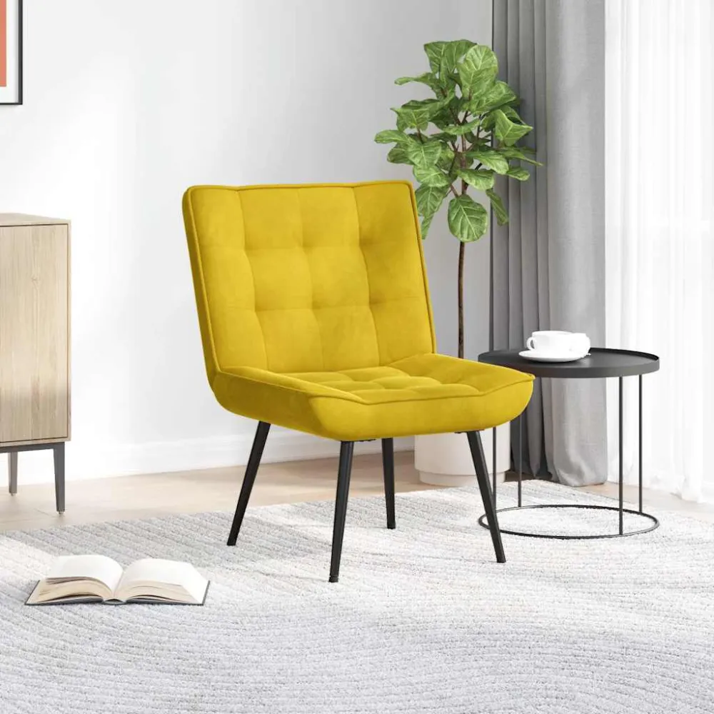 Poltrona Relax 64x74x84 cm Gialla Velluto