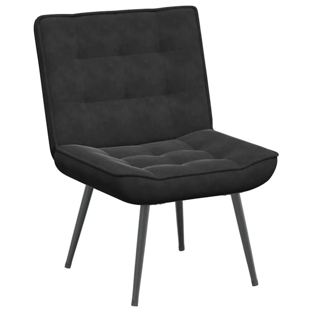 Poltrona Relax 64x74x84 cm Nera Velluto