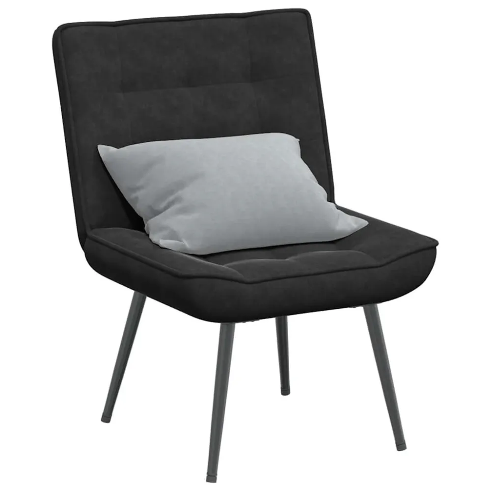 Poltrona Relax 64x74x84 cm Nera Velluto