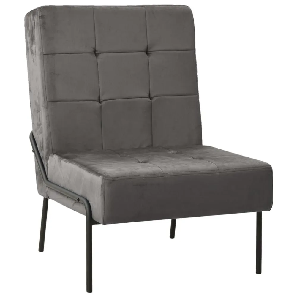 Poltrona Relax 65x79x87 cm Grigio Scuro Velluto