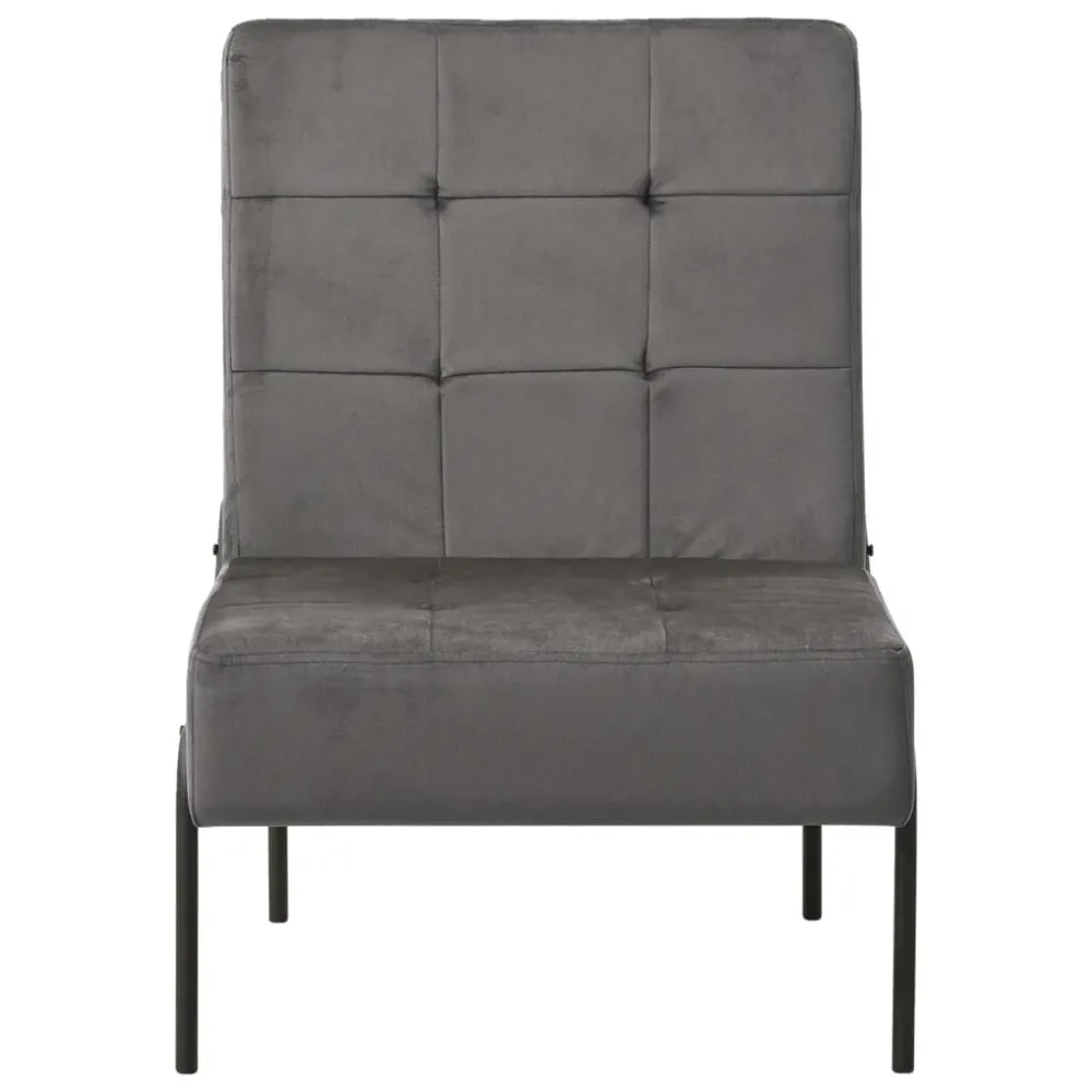 Poltrona Relax 65x79x87 cm Grigio Scuro Velluto