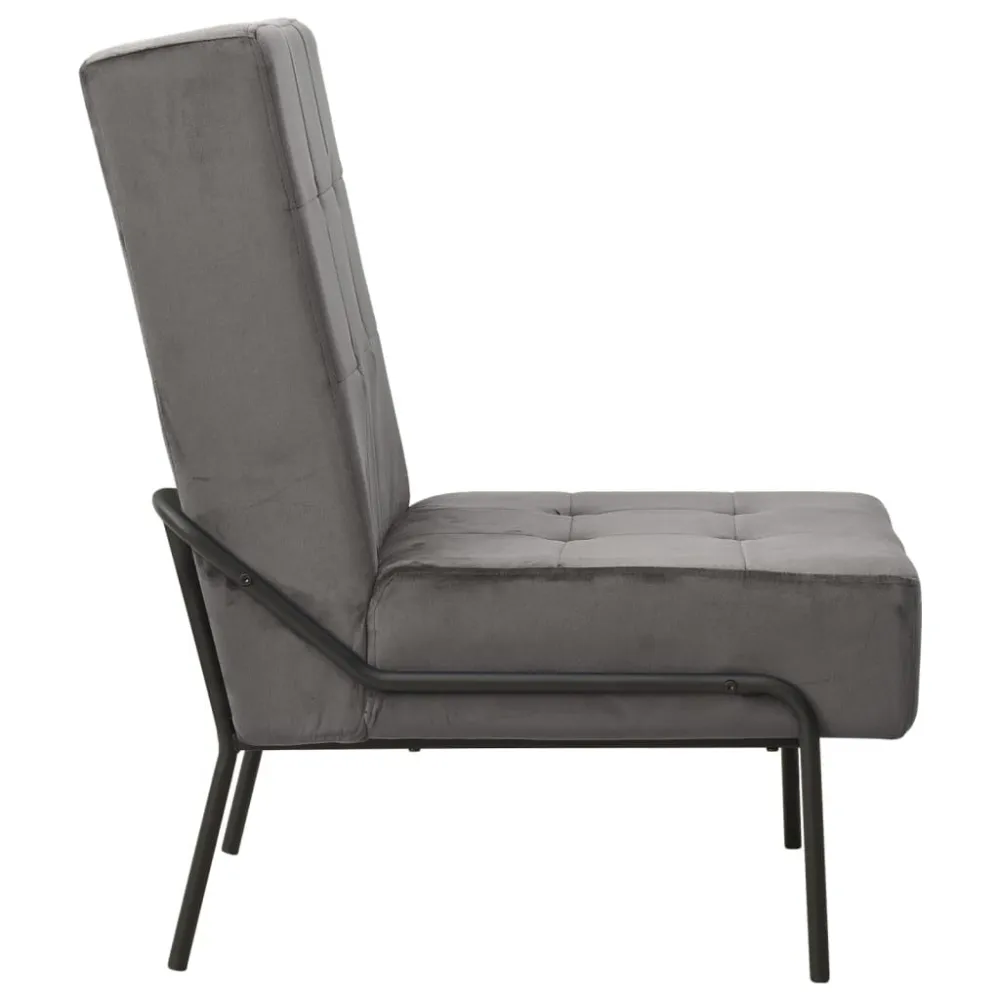 Poltrona Relax 65x79x87 cm Grigio Scuro Velluto