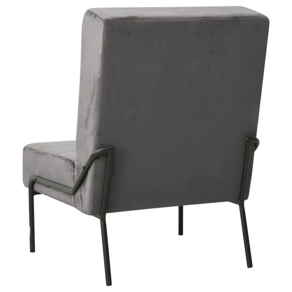 Poltrona Relax 65x79x87 cm Grigio Scuro Velluto