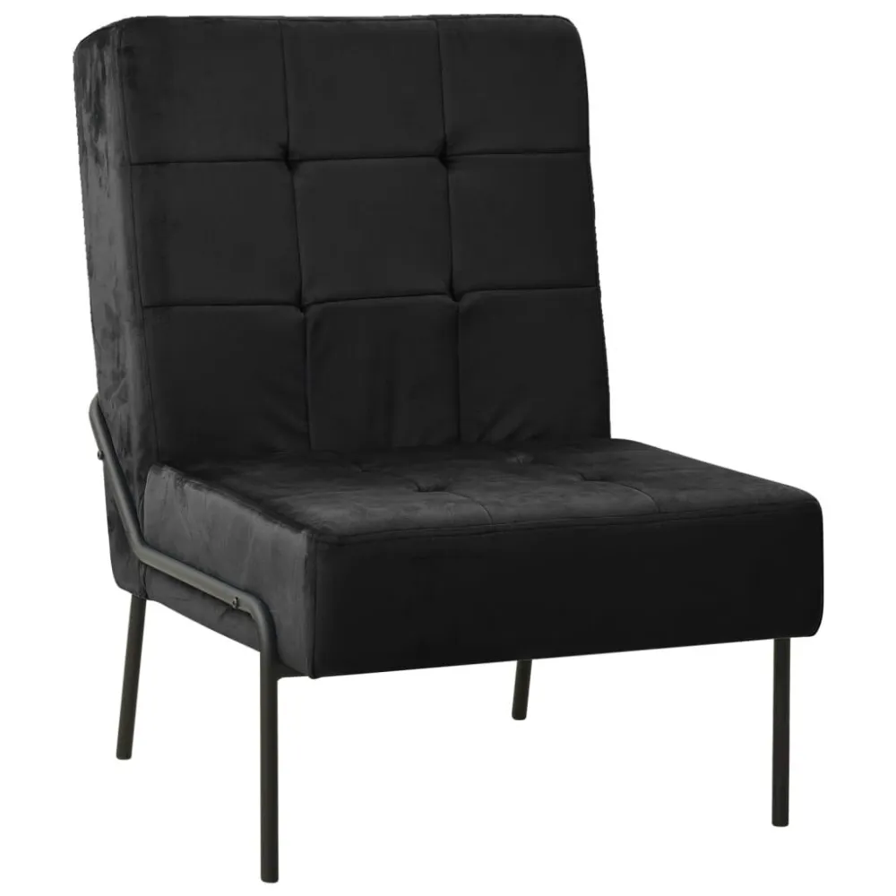 Poltrona Relax 65x79x87 cm Nera Velluto