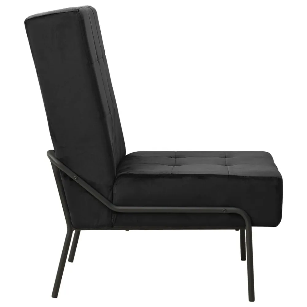Poltrona Relax 65x79x87 cm Nera Velluto