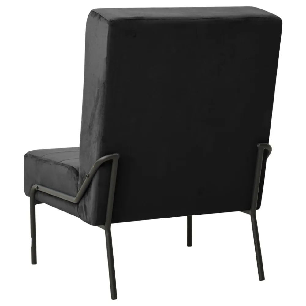 Poltrona Relax 65x79x87 cm Nera Velluto