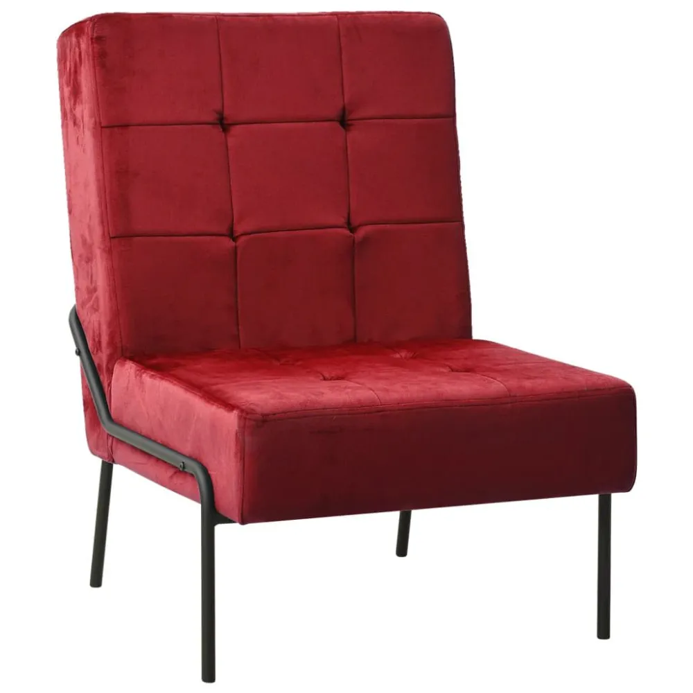 Poltrona Relax 65x79x87 cm Rosso Vino Velluto