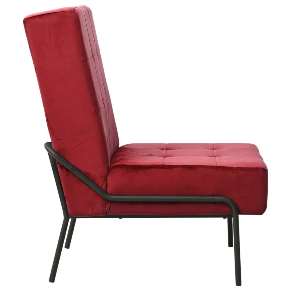 Poltrona Relax 65x79x87 cm Rosso Vino Velluto