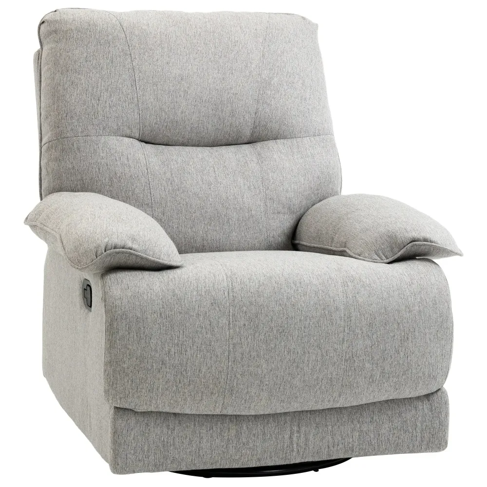Poltrona relax con funzione reclinabile, poggiapiedi fino 160 kg, grigio chiaro, 89x98x101 cm
