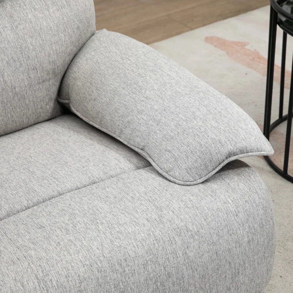 Poltrona relax con funzione reclinabile, poggiapiedi fino 160 kg, grigio chiaro, 89x98x101 cm