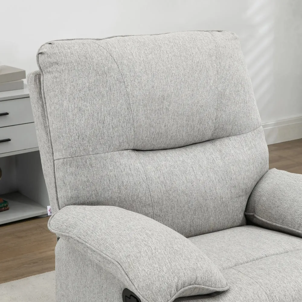 Poltrona relax con funzione reclinabile, poggiapiedi fino 160 kg, grigio chiaro, 89x98x101 cm
