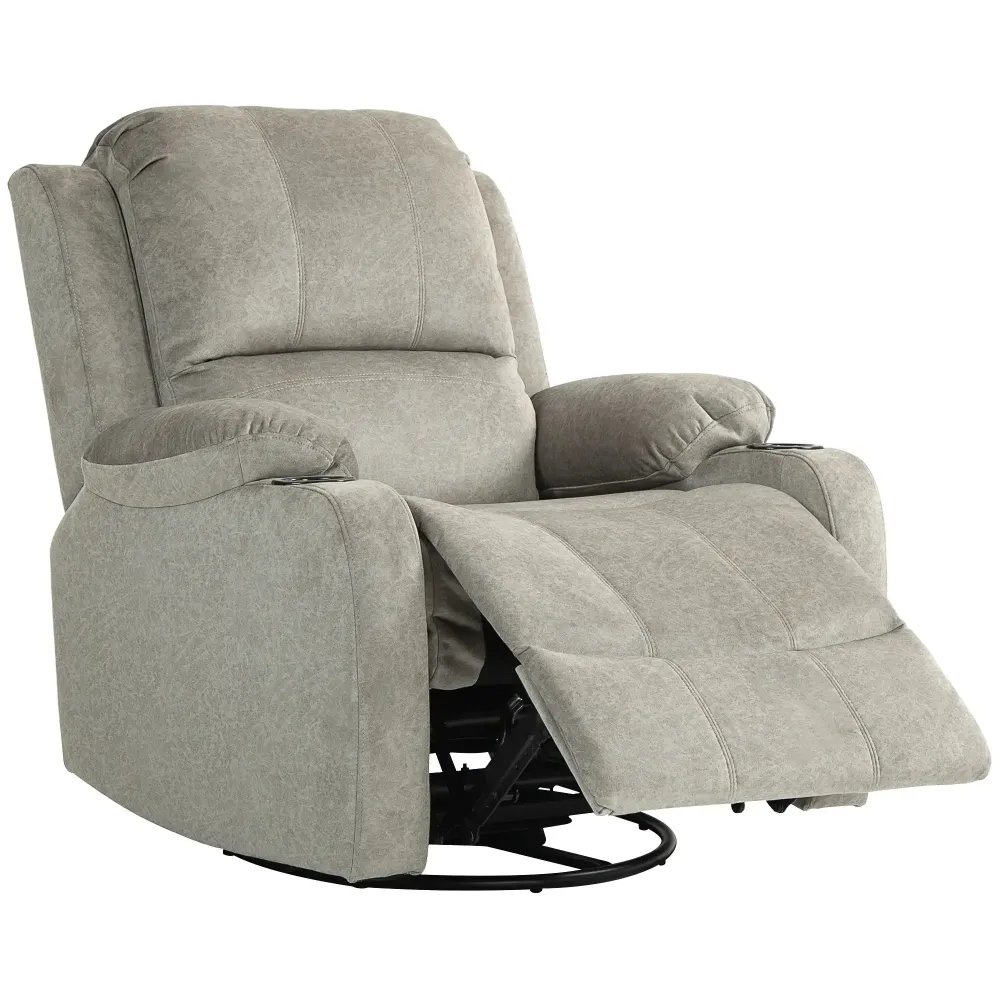 Poltrona relax con poggiapiedi e funzione reclinabile incluso portabicchieri marrone, 87x95x102 cm