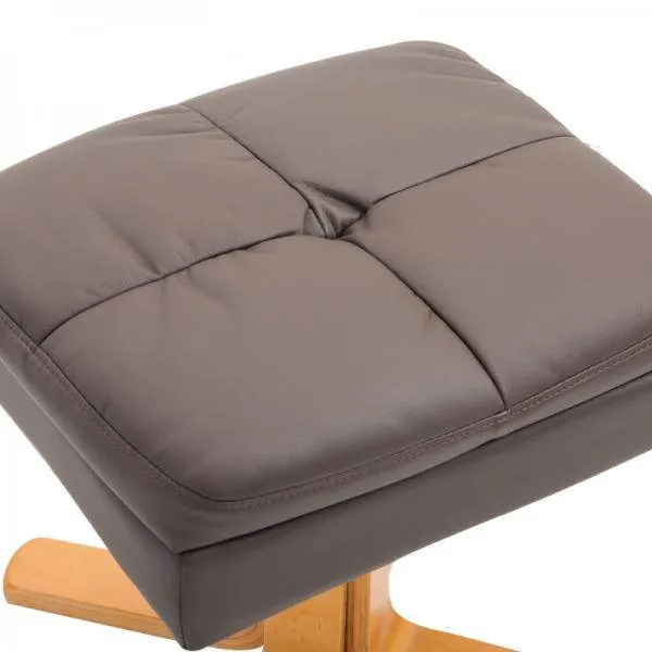 Poltrona relax con sgabello e spazio contenitore Poltrona TV con funzione reclinabile girevole 360° marrone