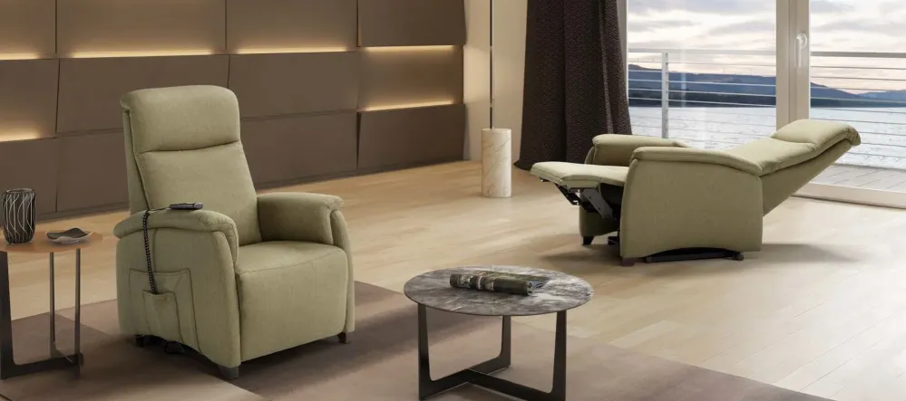 Poltrona Relax elettrica anziani reclinabile 2 motori con roller system, modello Asia Spazio Relax