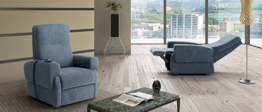 Poltrona Relax elettrica anziani reclinabile 2 motori con roller system Osaka Spazio Relax