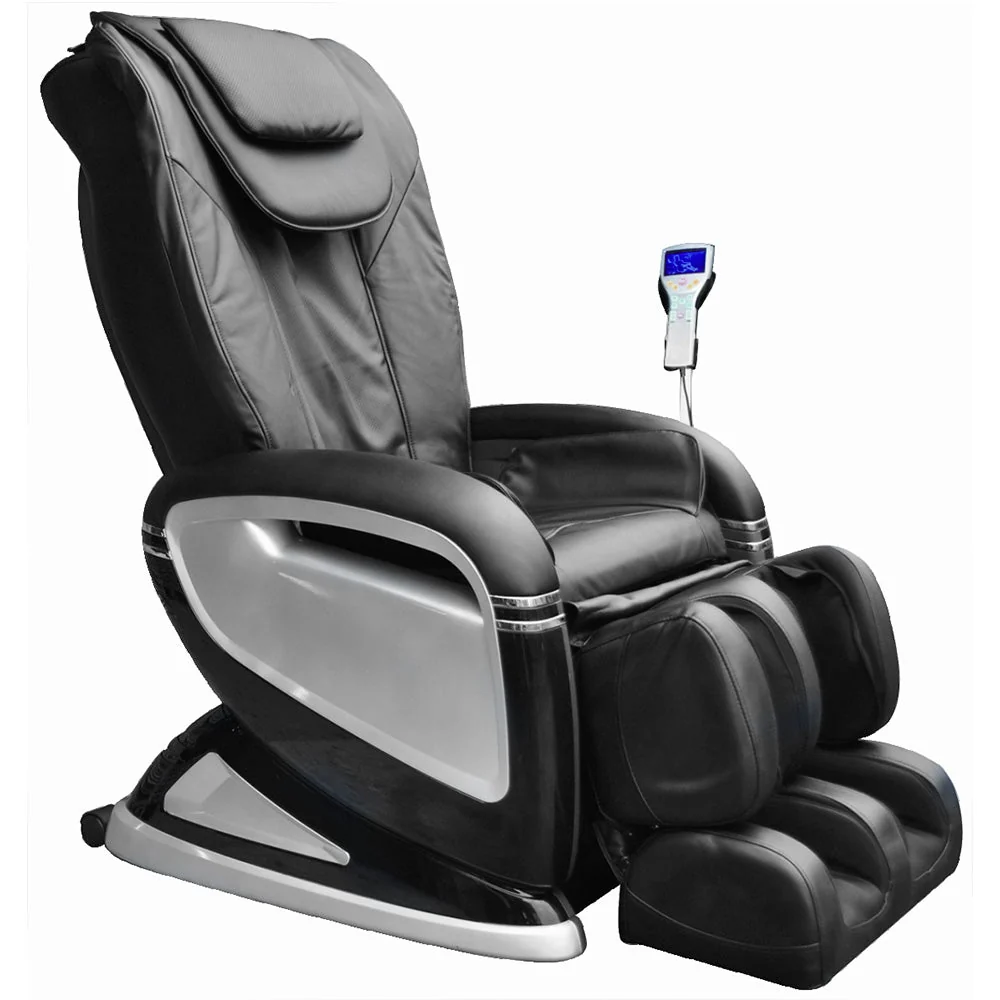 Poltrona Relax Elettrica Diadema Massaggiante Similpelle Nero