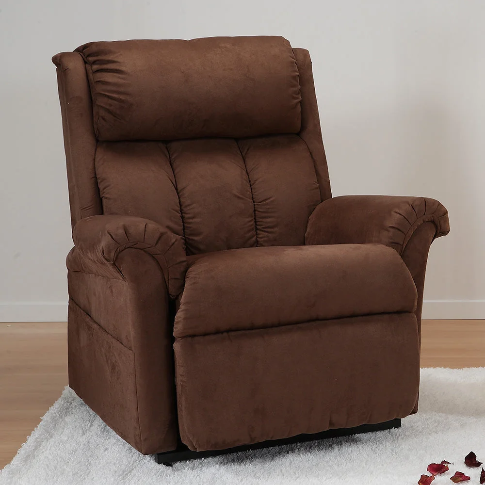 Poltrona Relax Elettrica Greta con Alzapersona Lift 1 Motore Massaggiante Microfibra Marrone