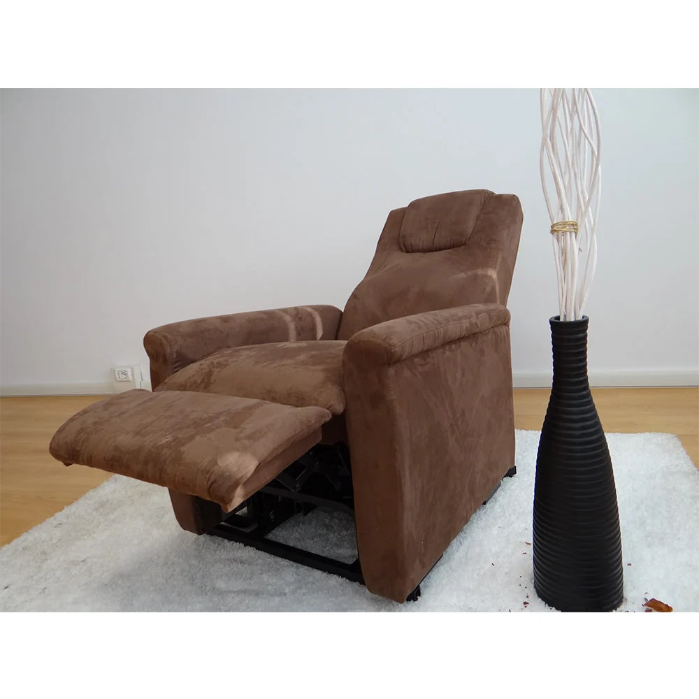 Poltrona Relax Elettrica Kalika con Alzapersona Lift 1 Motore Microfibra Marrone Scuro