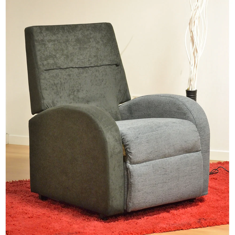 Poltrona Relax Elettrica Magnolia con Alzapersona Lift 1 Motore Similpelle Nero