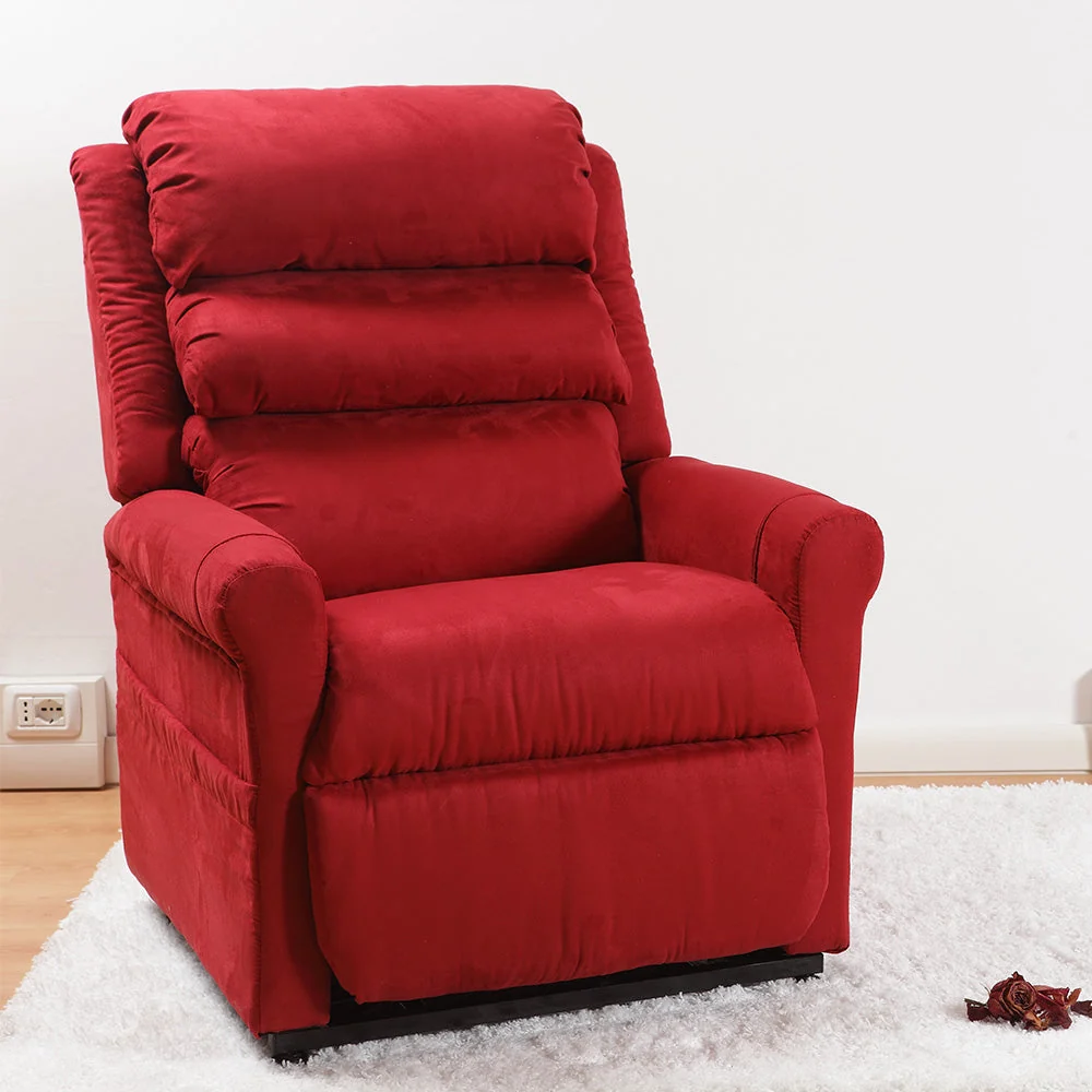 Poltrona Relax Elettrica Melissa con Alzapersona Lift 2 Motori Microfibra Bordeaux