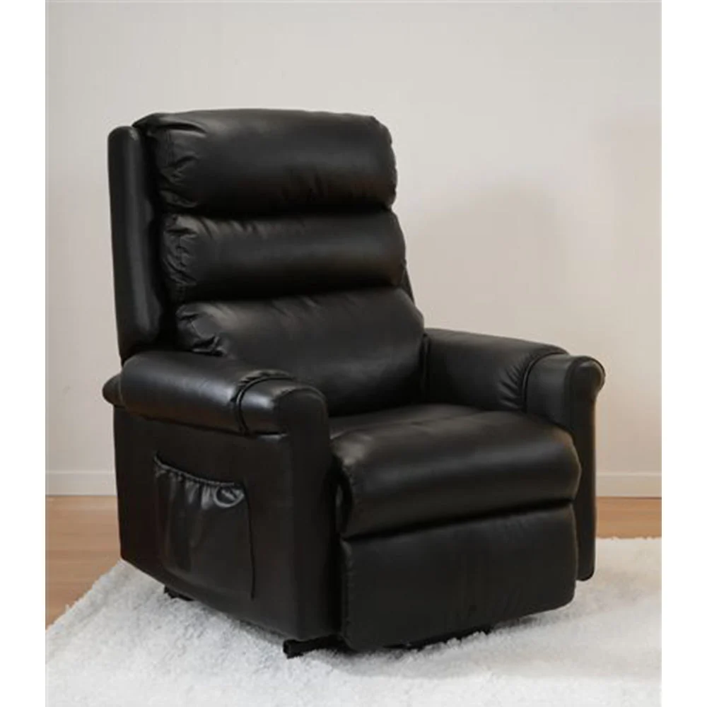 Poltrona Relax Elettrica Mirta con Alzapersona Lift 2 Motori Massaggiante Similpelle Nero