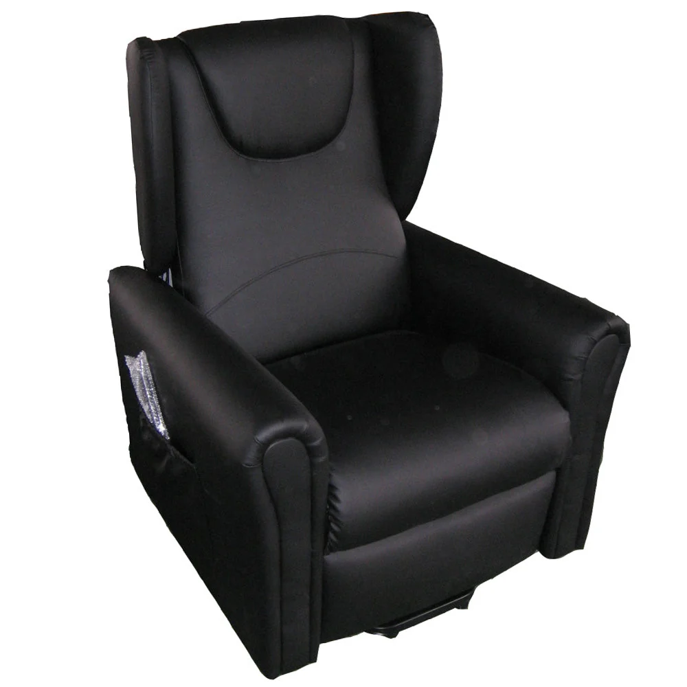 Poltrona Relax Elettrica Tea con Alzapersona Lift 2 Motori Massaggiante Similpelle Nero