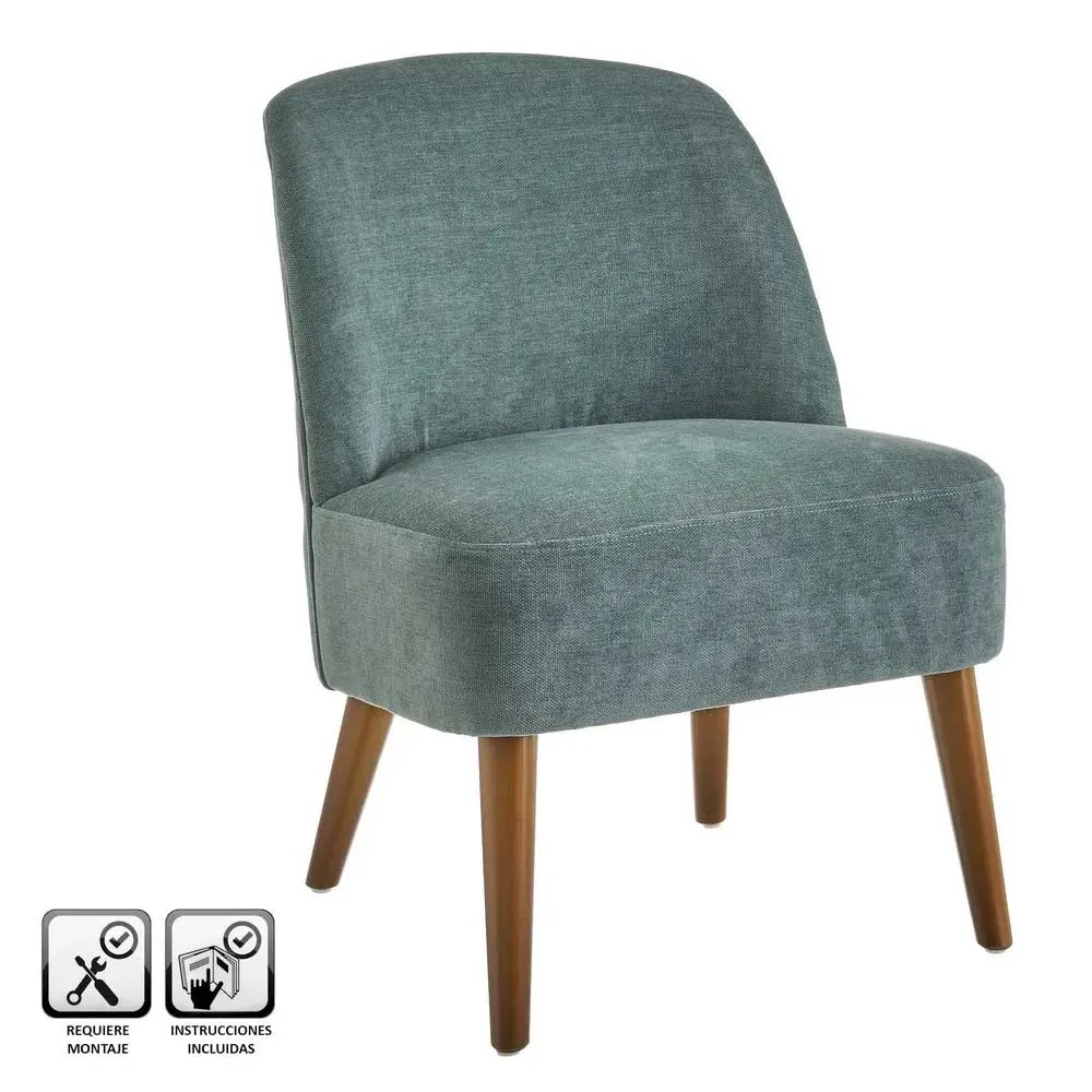 Poltrona Relax Legno e Tessuto Colore Verde Acqua Mod. Petty 52x58x71H cm