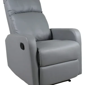 Poltrona Relax Manuale Reclinabile Similpelle Vandi Grigia