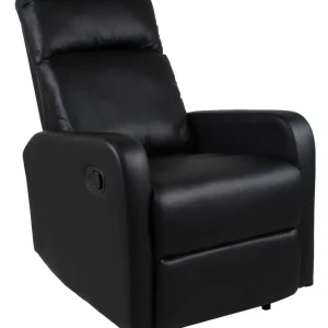Poltrona Relax Manuale Reclinabile Similpelle Vandi Nera