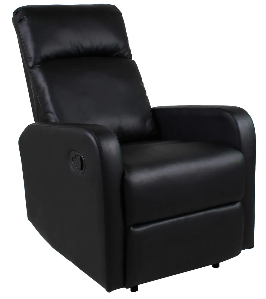 Poltrona Relax Manuale Reclinabile Similpelle Vandi Nera