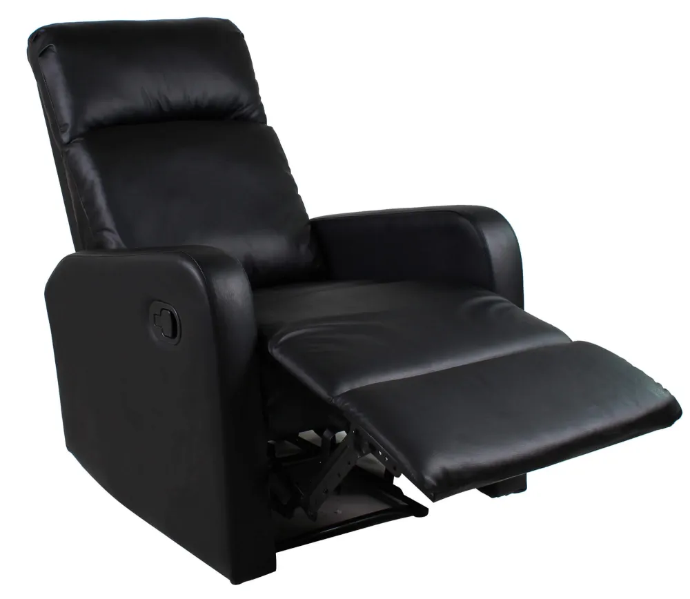 Poltrona Relax Manuale Reclinabile Similpelle Vandi Nera