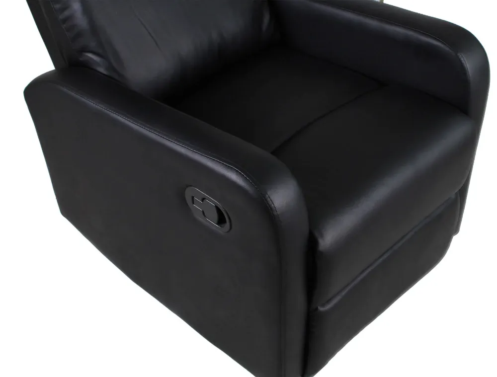 Poltrona Relax Manuale Reclinabile Similpelle Vandi Nera