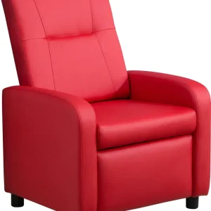 Poltrona Relax Manuale Reclinabile Similpelle Vandi Rossa