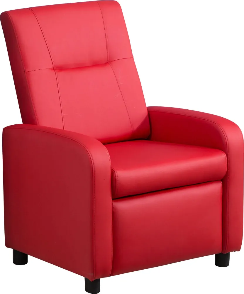 Poltrona Relax Manuale Reclinabile Similpelle Vandi Rossa
