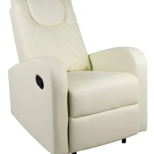 Poltrona Relax Manuale Reclinabile Similpelle Vandi Panna