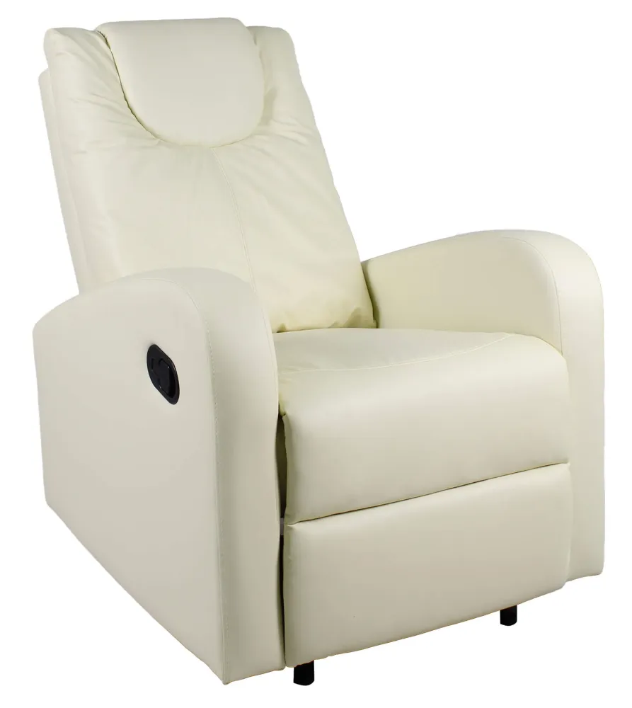 Poltrona Relax Manuale Reclinabile Similpelle Vandi Panna