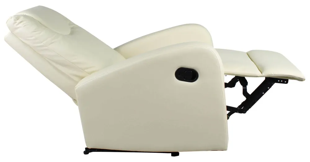 Poltrona Relax Manuale Reclinabile Similpelle Vandi Panna