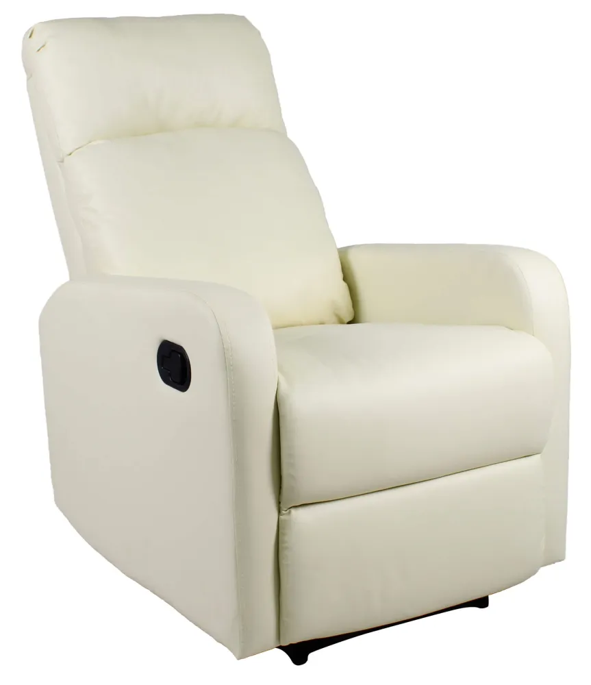 Poltrona Relax Manuale Reclinabile Similpelle Vandi Panna