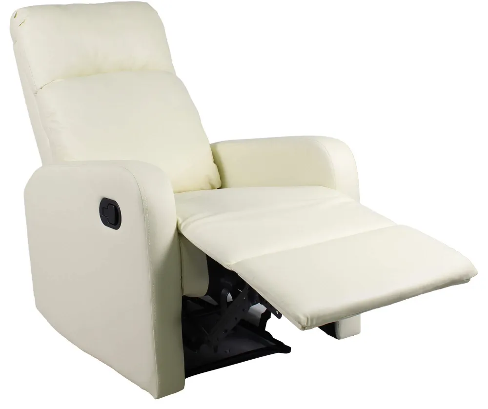 Poltrona Relax Manuale Reclinabile Similpelle Vandi Panna