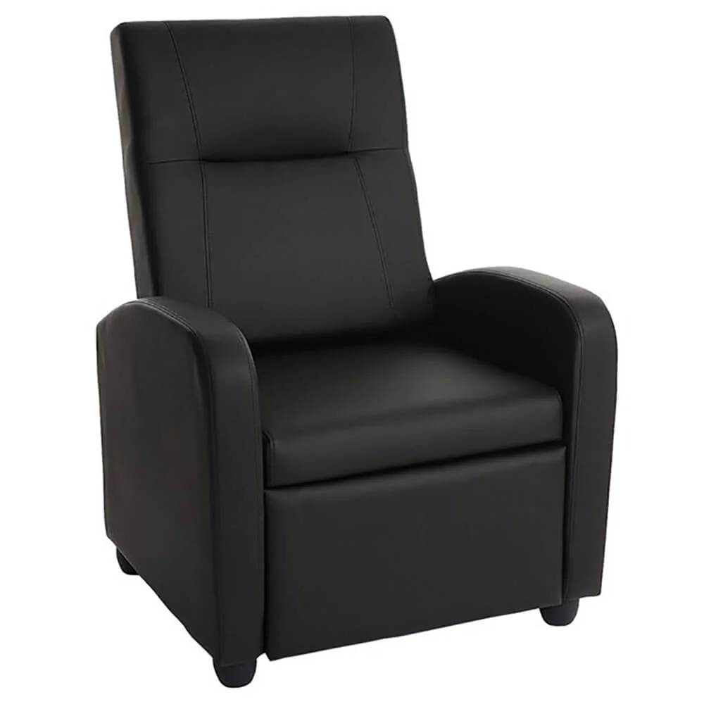 Poltrona Relax Manuale Reclinabile Similpelle Vandi Nera
