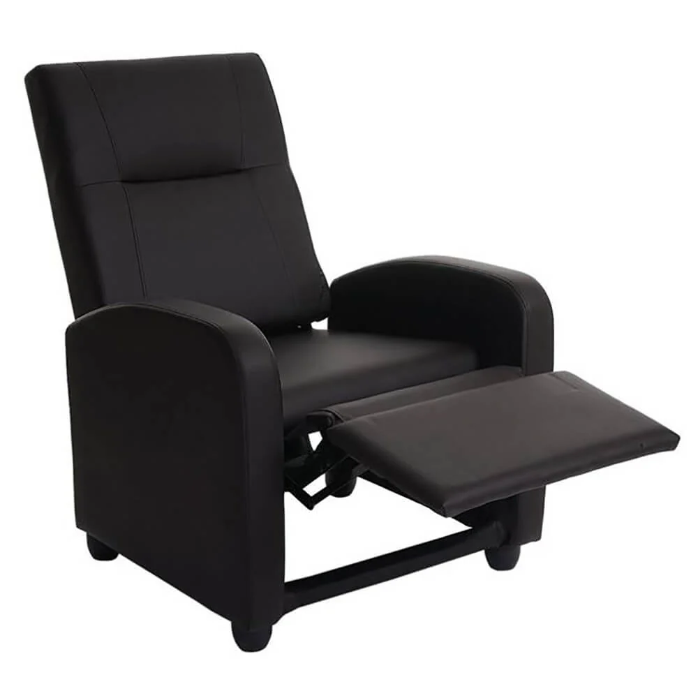 Poltrona Relax Manuale Reclinabile Similpelle Vandi Nera